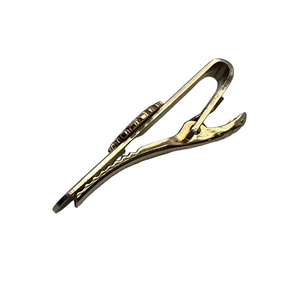 Vintage Tie Bar Clip CP Logo 10 Years Gold Tone Enamel Made in‎ the USA